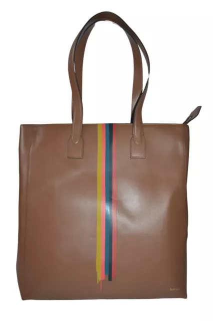 Paul Smith Mainline Painted Artist Stripe Leather Tote Bag Mens Brand New