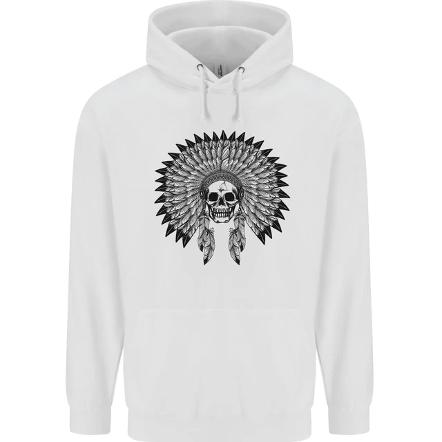 Indian Skull Headdress Biker Motorcycle Childrens Kids Hoodie