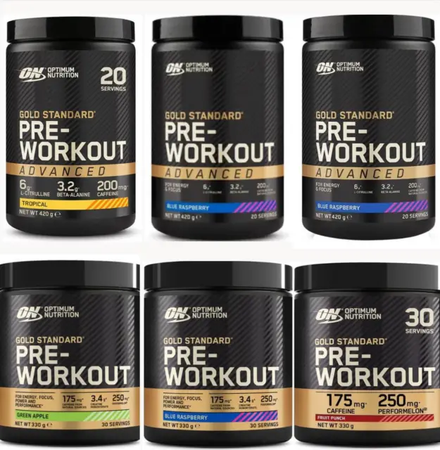 Optimum Nutrition Gold Standard Pre Workout Advanced 420g/330g-4 flavours-Free p