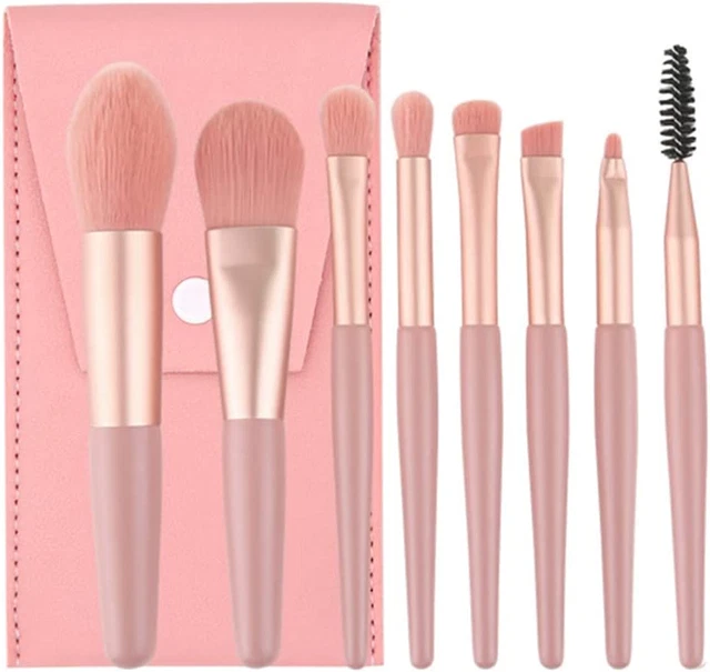 8 Pezzi Pennelli Make up Professionali Set Pennelli Da Trucco Con Trousse in Pel