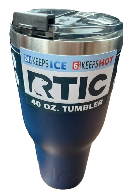 RTIC Tumbler 40 oz Splash Proof Lid Double Wall Stainless Steel and RTIC Decal