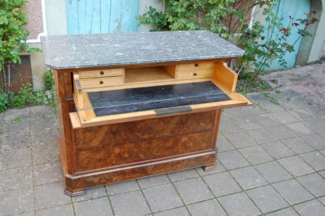 commode secrétaire d époque louis philippe en noyer du  19e siécle