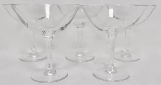 Lalique French Crystal Champagne Glasses Coupes Saucers Set of 5  Mint Condition