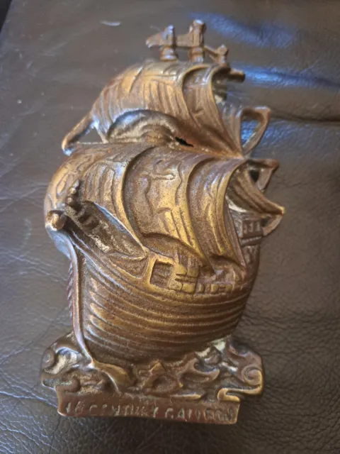 Brass Sailing Ship Door Knocker 16 Century Galleon Boat Vintage