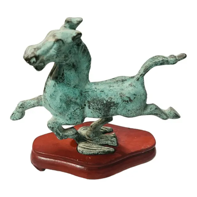 Galloping Horse of Gansu Bronze Reproduction wooden stand Smithsonian institute