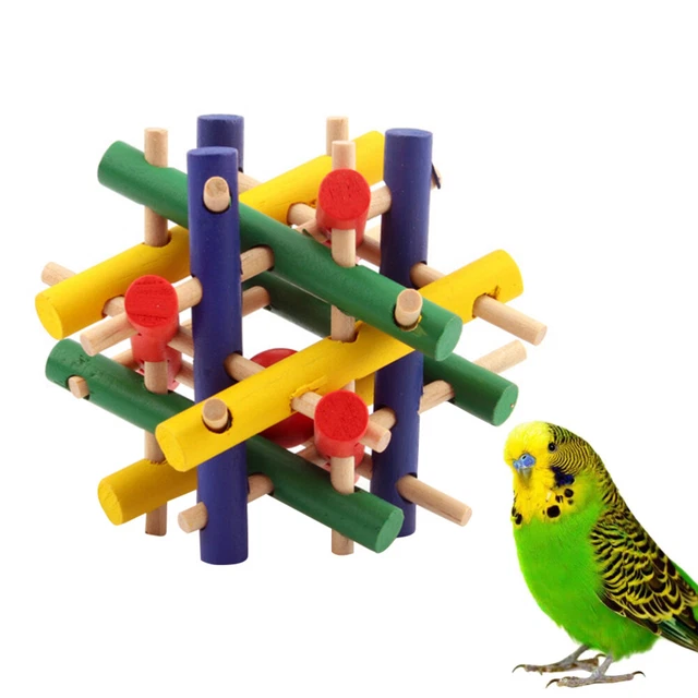 1pc Holz Papagei Papageien beißen Spielzeug Papagei Klettern Spielzeug Biss Resi