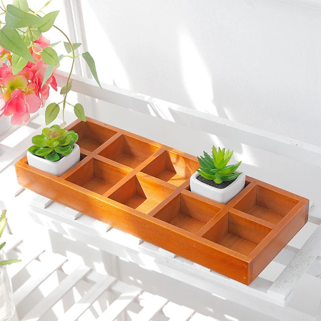 Contenedor de almacenamiento seccional de bandejas de madera para oficina de joyería