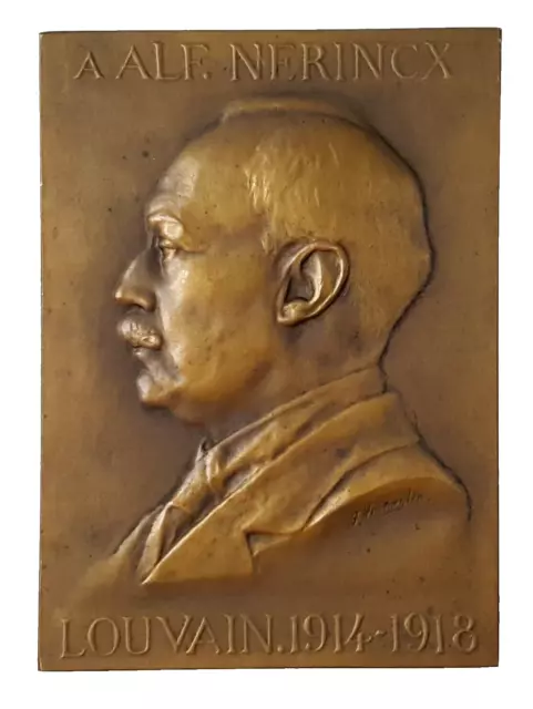 Belgium Bronze Medal  Professor Politician A.n. Louvain  By Vermeylen