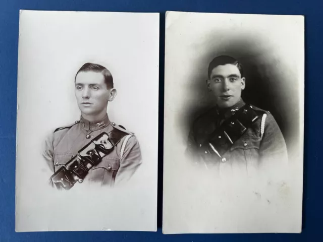 2 WW1 Era RP Postcards 3rd Kings Own Hussars Young Soldiers In Uniform