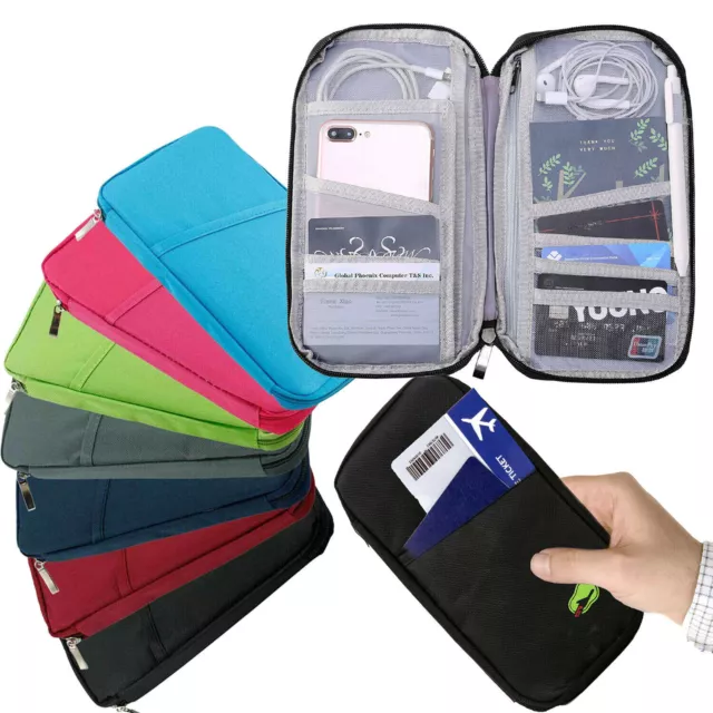 Travel Passport Wallet Credit ID Card Cash Wallet Purse Holder Case Document Bag