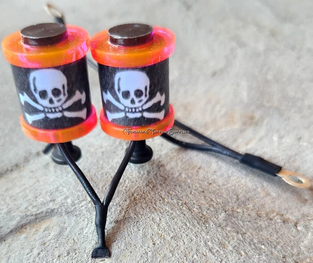Bobinas para máquina de tatuaje de 1" 8-32 8 envolturas rosa camaleón lavadoras Jolly Roger cráneo EE. UU.