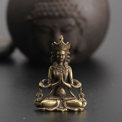Chinese Collection old Asian Brass guanyin tara godness Exquisite statue