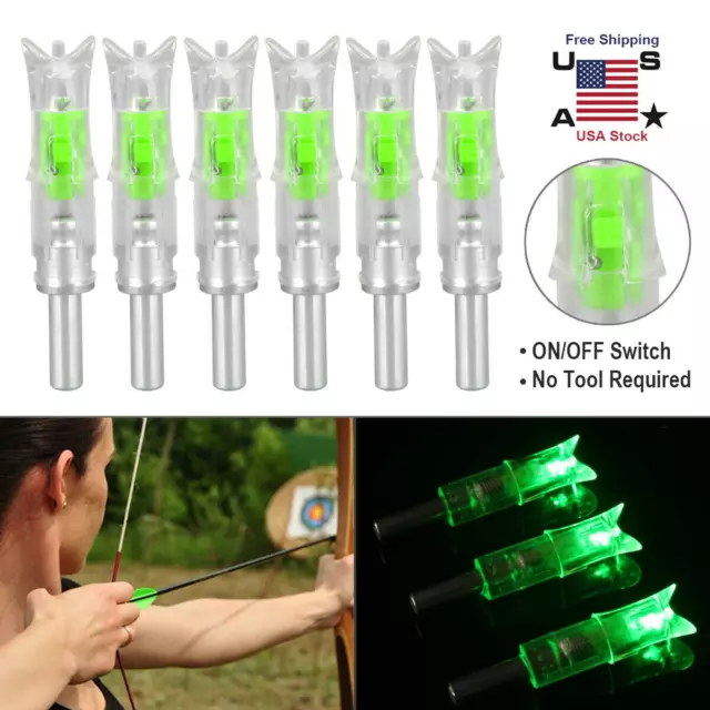 6PCS LED Lighted Nocks for Crossbow With .300/7.62mm Inside Diameter Nocks Arrow