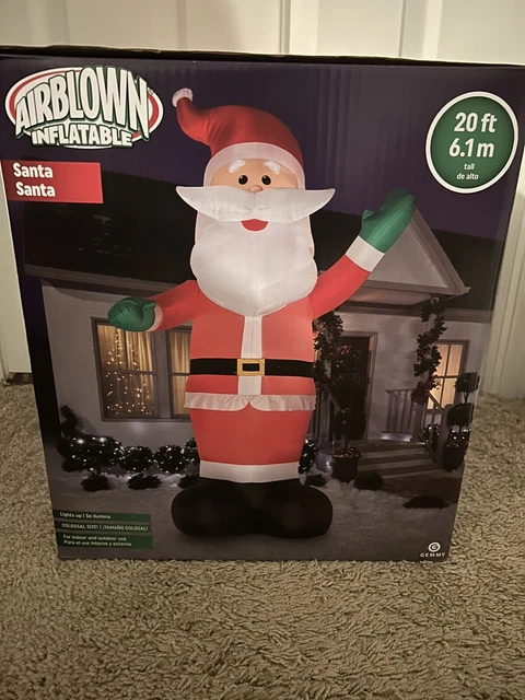 CHRISTMAS SANTA CLAUS Giant Airblown Inflatable Gemmy 20 Ft Tall LED