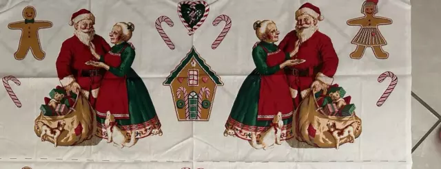 Fabric Panel Applique Mr. & Mrs. Claus Wamsutta Hallmark Cards