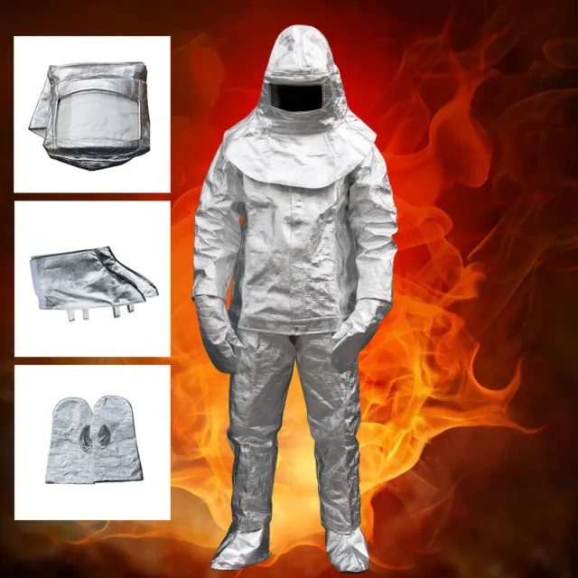 Thermal Radiation Degree Heat Resistant Aluminized Suit Fireproof Cloth 175 wear