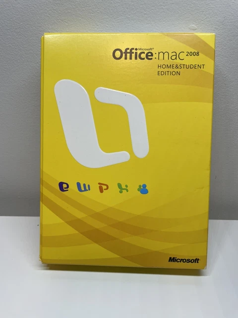 Microsoft Office Mac 2008 Home & Student Edition Apple Macintosh OSX Version