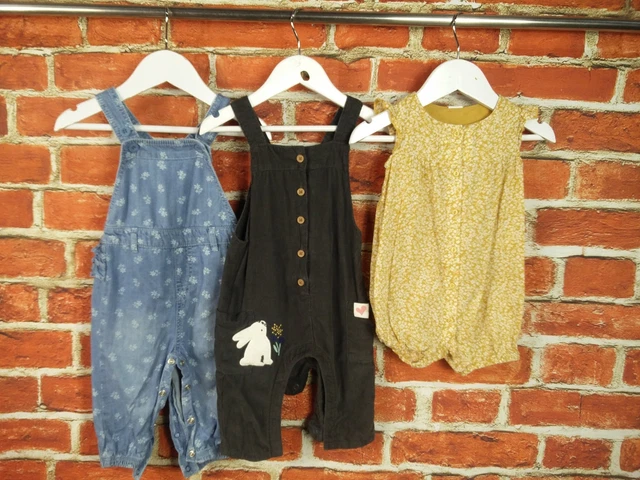 Baby Girls Bundle Age 6-9 Months Mothercare H&M M&S Dungarees Romper Set 74Cm
