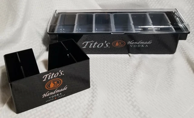 Tito's Vodka Bar Condiment Caddy Garnish Station Fruit Tray w/Napkin Holder NEW