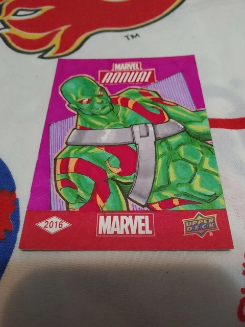 2016 Upper Deck Marvel Annual Sketch Cards DRAX 1/1 Rene Cordova Artist Auto