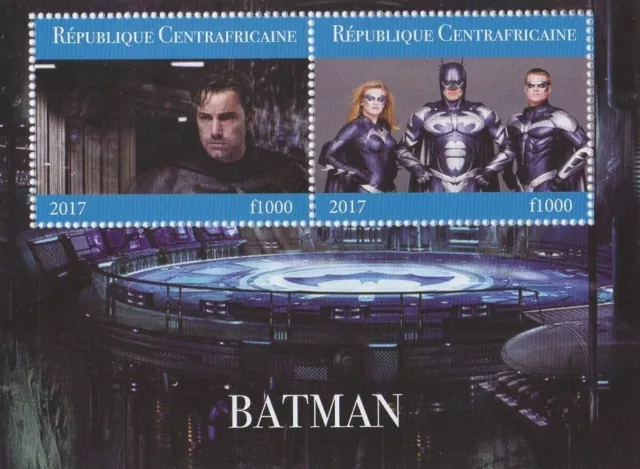 Batman Movies Ben Affleck George Clooney 2017 Mnh Stamp Sheetlet