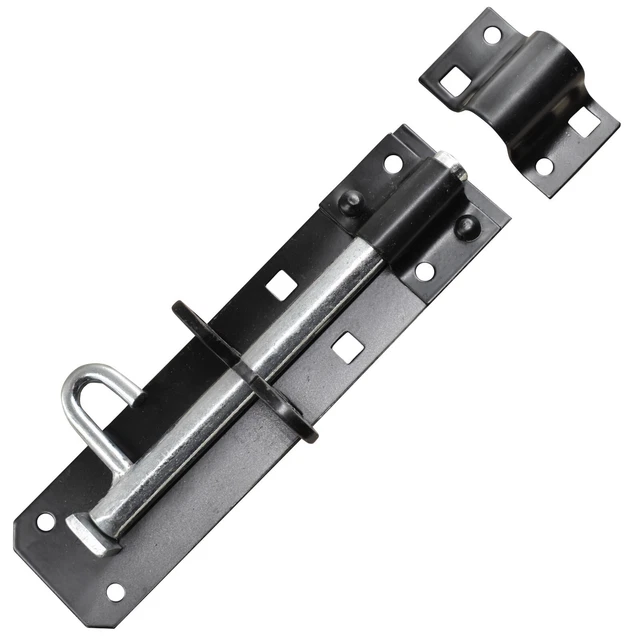 BLACK 6" (150mm) BRENTON PADLOCK BOLT STRONG SLIDING SHED GATE DOOR LOCK HEAVY
