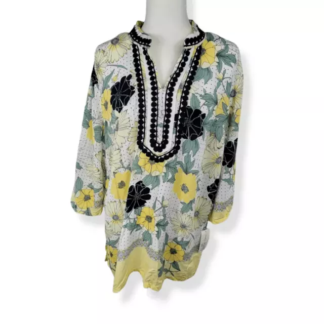 Charter Club  Floral Tunic V-neck Petite XL