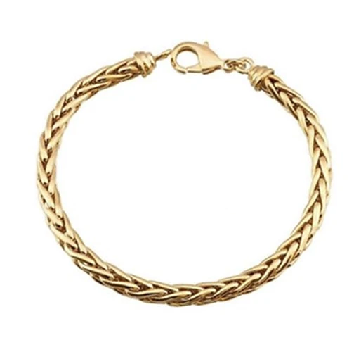 Bracelet Maille Forçat Limée Plaqué Or 18 Carats 750/1000 - 19 Cm - Bijouxia - Neuf Avec étiquettes