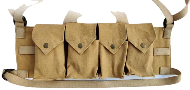 Chest Rig Tactique Fereday & Sons - Canvas 4 Poches Mags FAL/G3/M14 - Style Rhodesian Bush War - Khaki
