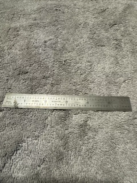 SEARS Vintage Ruler 6" Small Pocket Size Stainless Steel 9-4006 Machinist Tech