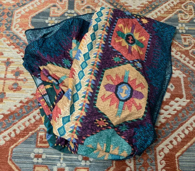 Falda de cama vintage con estampado azteca doble años 90