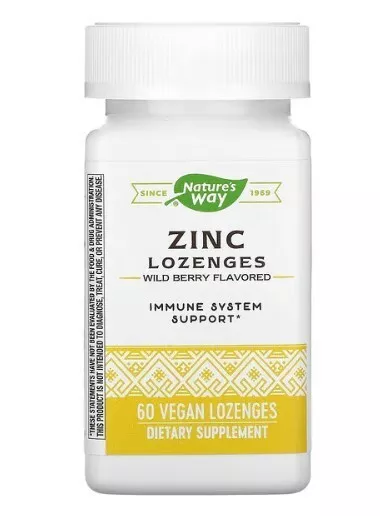 Natur's Way - Zinc - Wild Berry Flavored - 60 Veg Lozenges - Exp: 2025