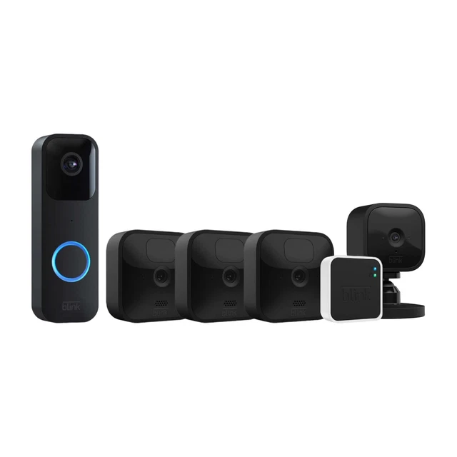 BLINK OUTDOOR SECURITY Camera System with Doorbell, Sync Module 2 and