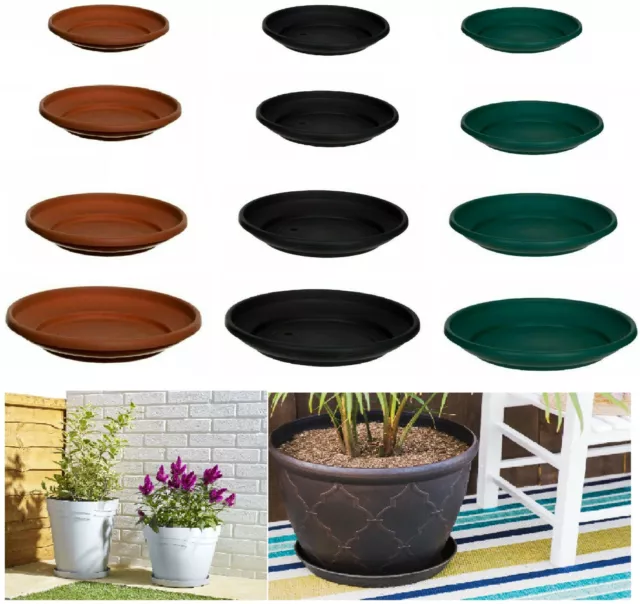 Plastic Saucer Base Round Plant Flower Pot Plate Water Drip Tray Planter Garden