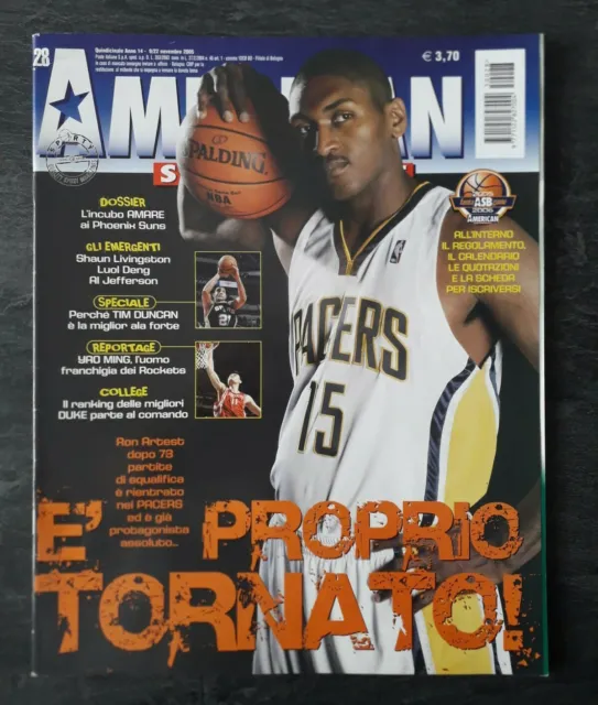 AMERICAN SUPERBASKET n. 28/2005 + poster EDDY CURRY New York Knicks - Ron Artest
