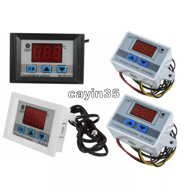 Controlador de temperatura LED digital 12V/24V/220V sonda interruptor de control termostato