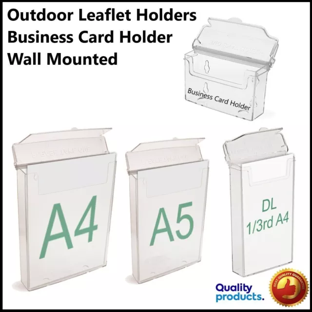 A4,A5 & Trifold Outdoor Leaflet Holders Waterproof Dispenser Exterior Display