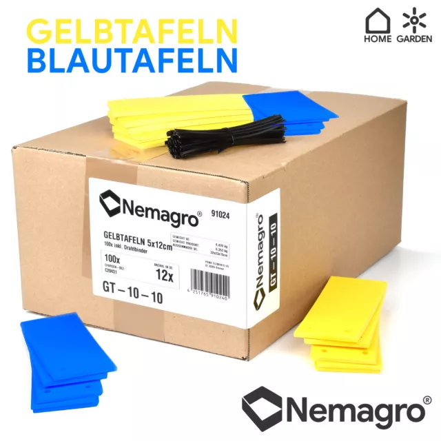 Nemagro® insektizidfreie Gelbtafeln / Blautafeln 5x12cm, Gelbsticker 10 Stück