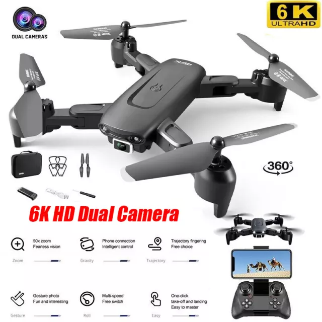 4DRC V12 RC Drone 6K HD Dual Camera WIFI FPV Foldable Quadcopter Gesture Photo