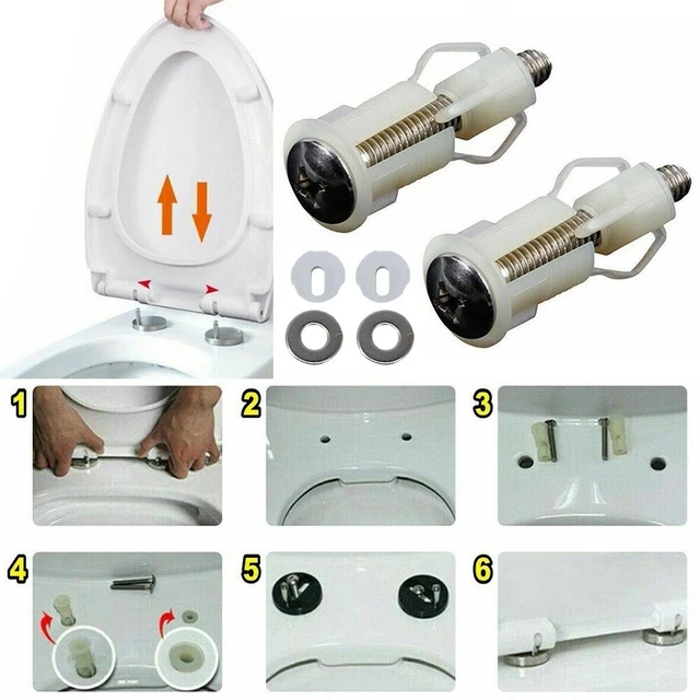Coperchio un paio di viti WC acciaio inox design compatto set di montaggio