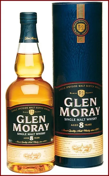 GLEN MORAY 8 years aged SINGLE SPYSIDE MALT SCOTCH WHISKY Glenlivet Distillery