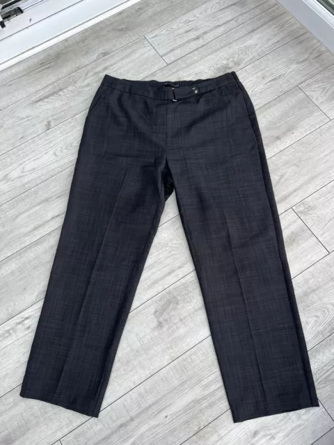 Ladies M&S Collection Charcoal Elasticated Trousers Size 16 Regular