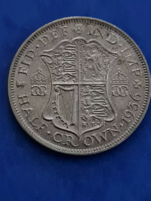 1936 George V 50% Silver Half Crown. C208.