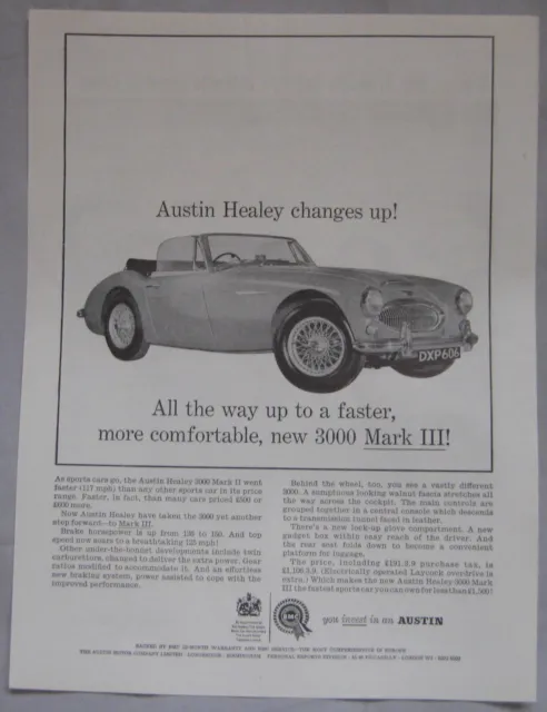 1964 Austin Healey 3000 Mark III Original advert No.1
