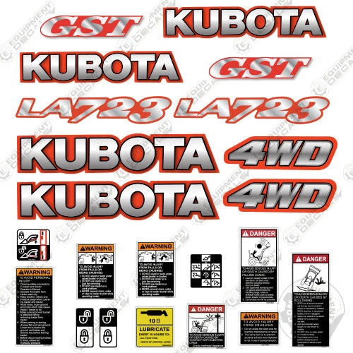 FITS KUBOTA LA723 Decal Kit Tractor (GST) 3M VINYL Aftermarket