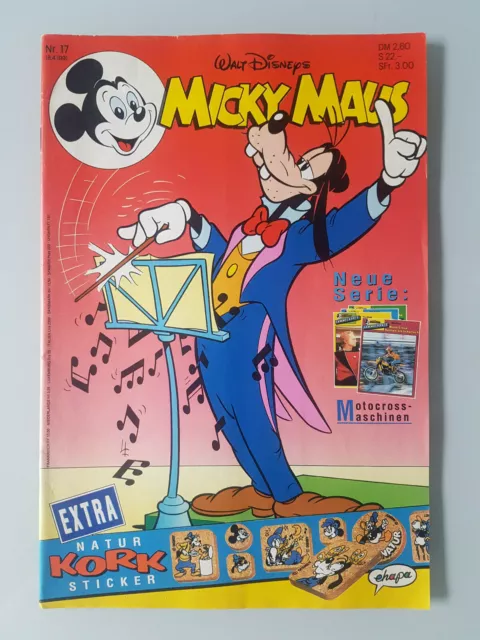 Micky Maus Comicheft Nr. 17 1991 mit Sammelkarten