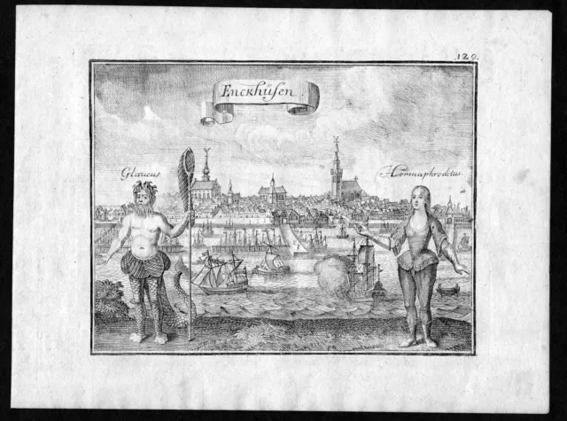 1746 Enkhuizen Holland Nederland Ansicht view Kupferstich antique print
