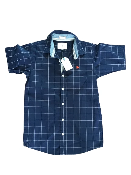 Jasper Conran Camicia da bambino a quadretti Cotone Maglia blu manica corta 12