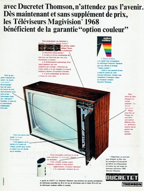 publicité Advertising  1122  1967  téléviseur Pathé -Marconi  assurance -couleur
