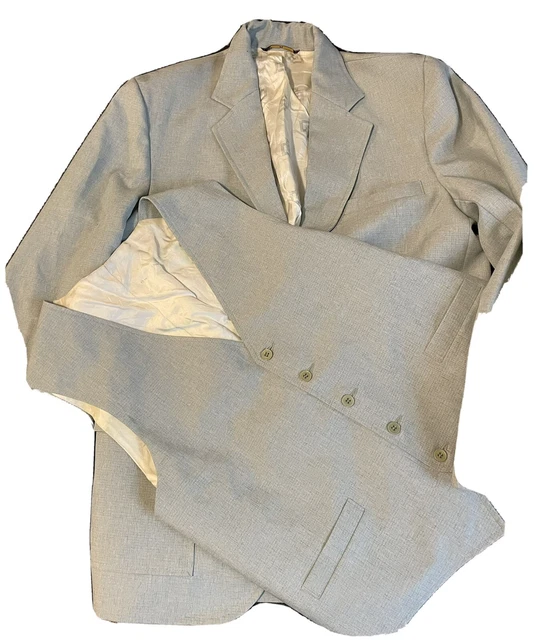 Sz 44-46 Vtg 70s haggar Saturday Night Fever disco retro green jacket vest 2 Pc